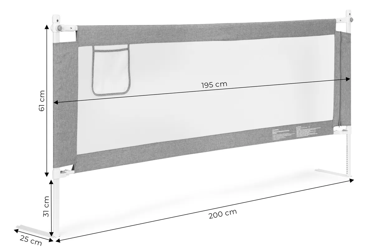 Leesésgátló ágykorlát, ECOTOYS SG-030C-GY, szürke/fehér – 7. kép Leesésgátló ágykorlát, ECOTOYS SG-030C-GY, szürke/fehér – 7. kép