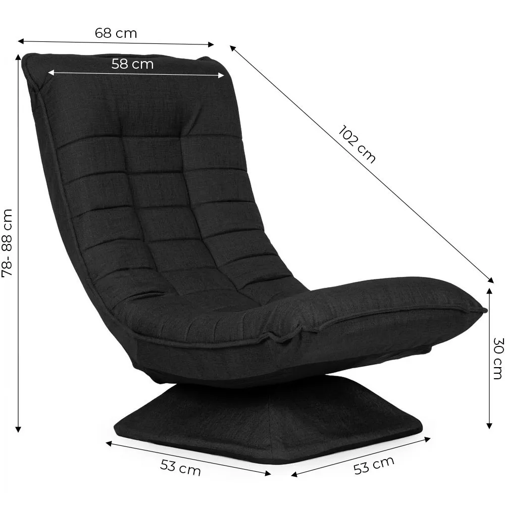Pihenőfotel, ModernHome TH-CL-3, fekete – 5. kép Pihenőfotel, ModernHome TH-CL-3, fekete – 5. kép