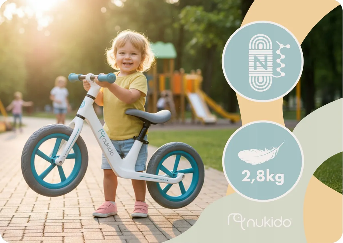 Kétkerekű futóbicikli, Nukido Light Flee, fehér – 7. kép