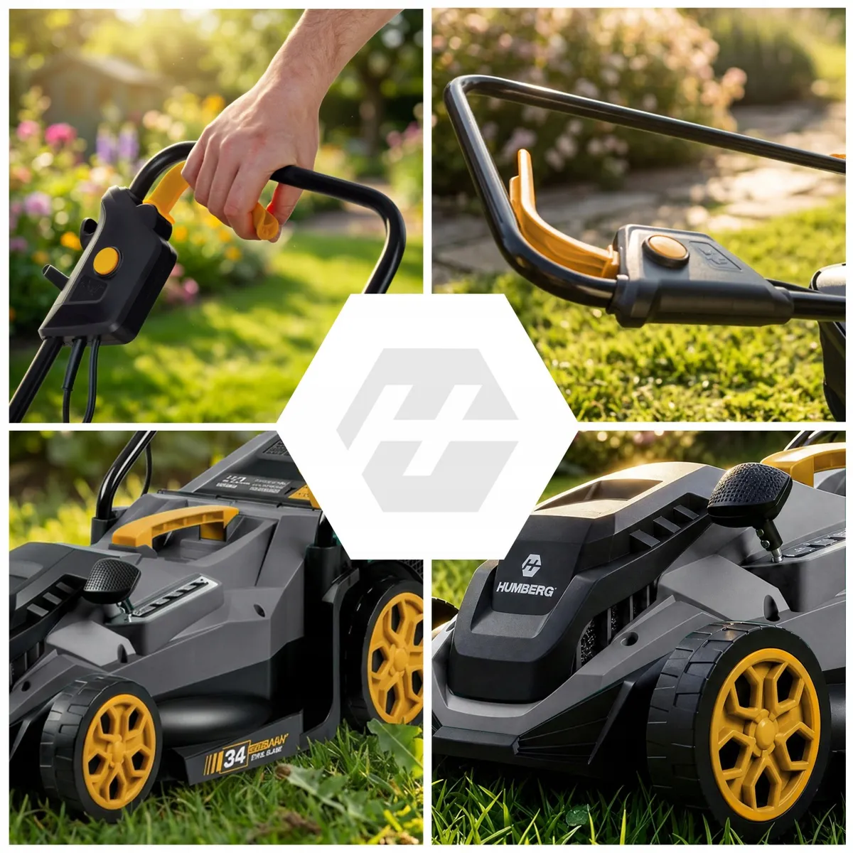 Elektromos fűnyíró, Humberg HM-612, szürke/fekete – 11. kép Elektromos fűnyíró, Humberg HM-612, szürke/fekete – 11. kép