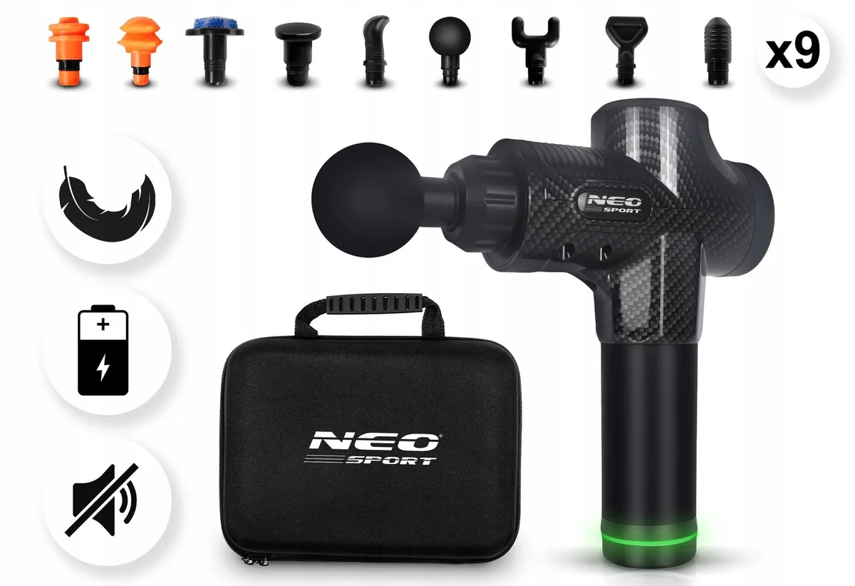 Masszázspisztoly, Neo-Sport NS-503, fekete – 2. kép Masszázspisztoly, Neo-Sport NS-503, fekete – 2. kép