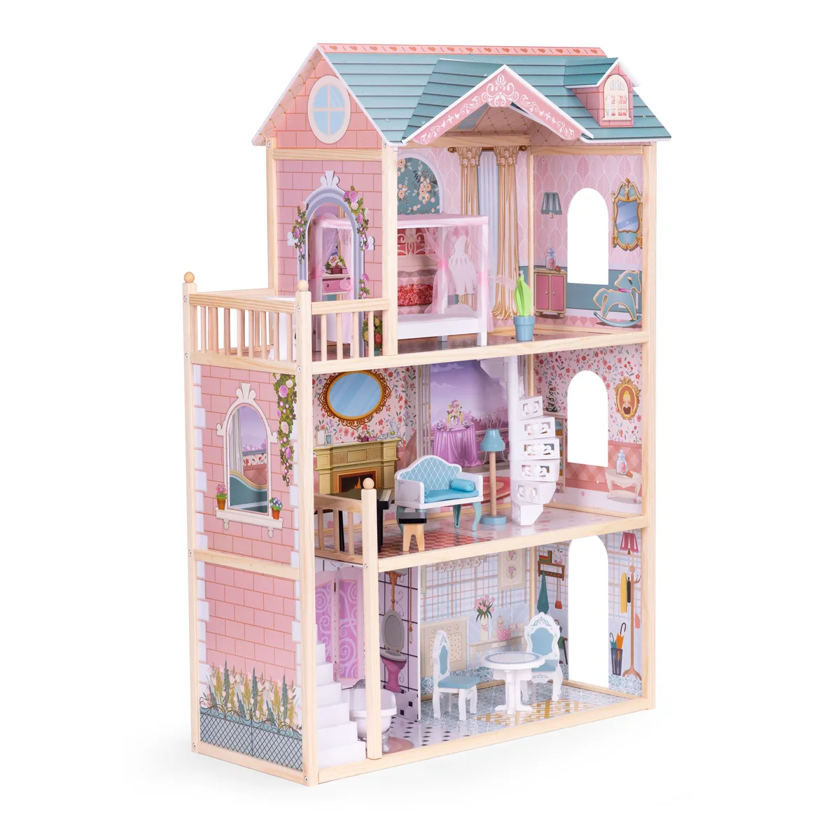 Fa babaház, ECOTOYS 8106, kastély – 4. kép Fa babaház, ECOTOYS 8106, kastély – 4. kép