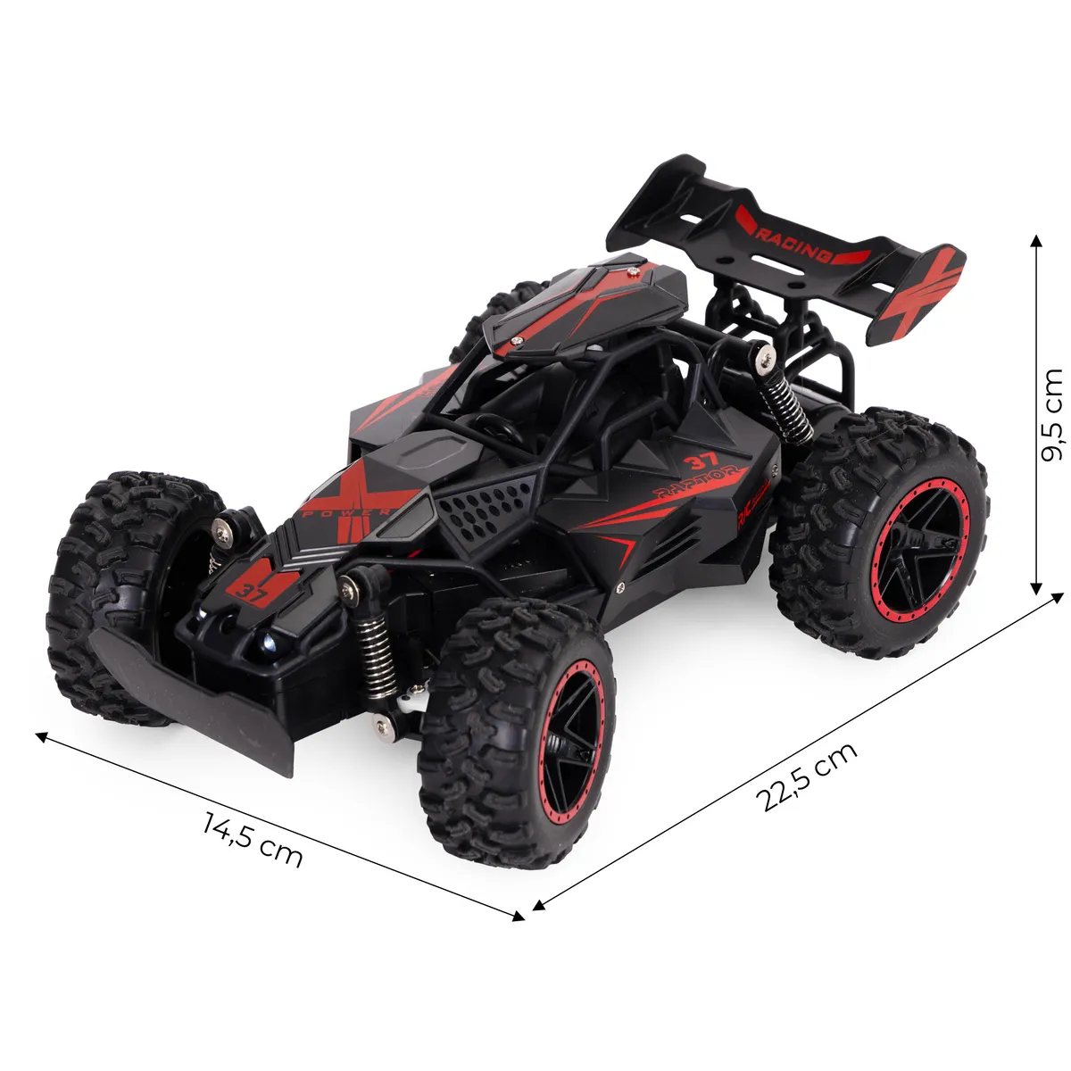 Távirányítós autó, VICTORY HC750581, 1:18 méretarány – 6. kép A távirányítós autó méretei és adatai