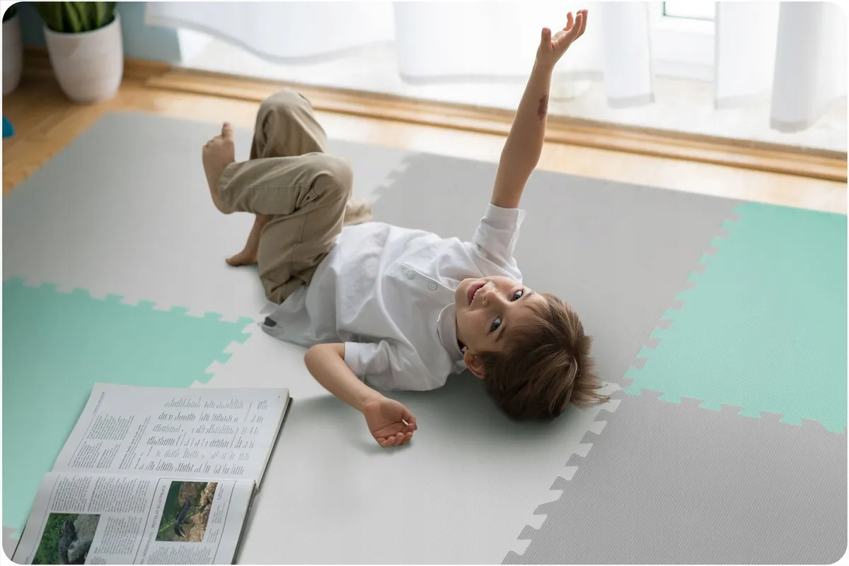 Játszószőnyeg, Ricokids 738232, fehér/szürke/türkiz – 4. kép Játszószőnyeg, Ricokids 738232, fehér/szürke/türkiz – 4. kép