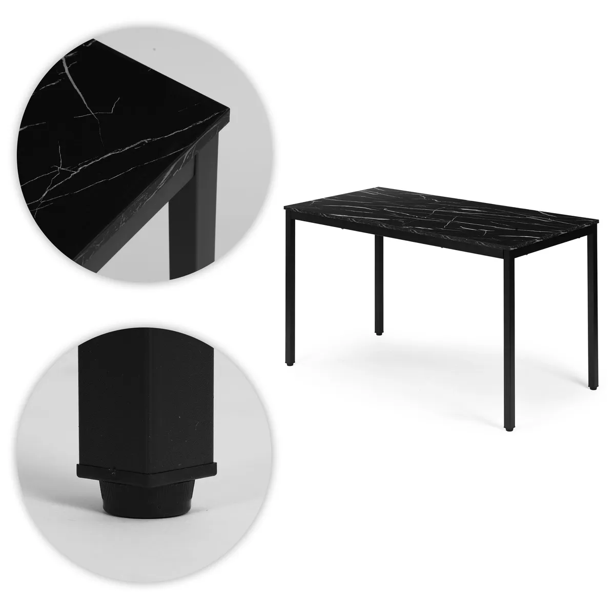 Étkezőasztal, ModernHome NORD-MRBC-BC, 120 x 60 cm – 3. kép Étkezőasztal, ModernHome NORD-MRBC-BC, 120 x 60 cm – 3. kép