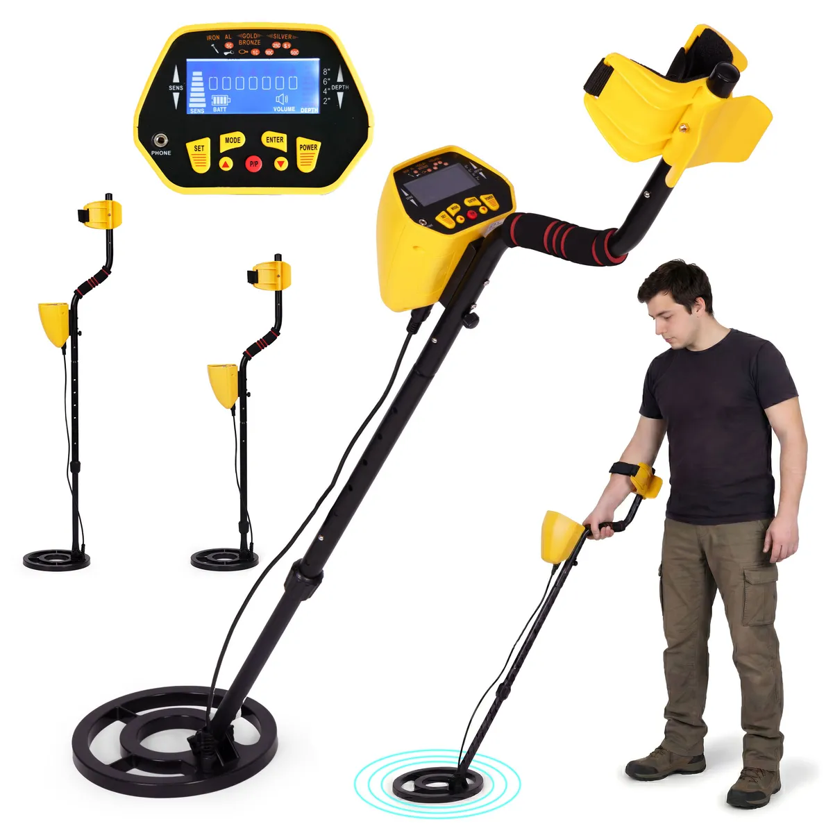 Fémdetektor, Multistore GC-1028, 96,5–120,5 cm – 1. kép