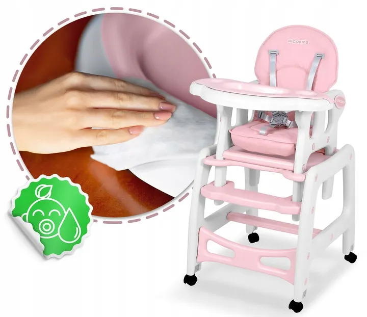 Etetőszék tálca, Ricokids Sinco, rózsaszín – 4. kép