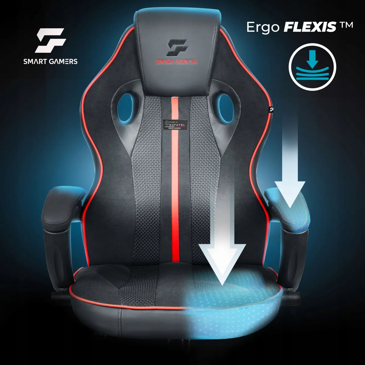 Gamer szék, Sofotel Master, fekete/piros – 7. kép Gamer szék, Sofotel Master, fekete/piros – 7. kép