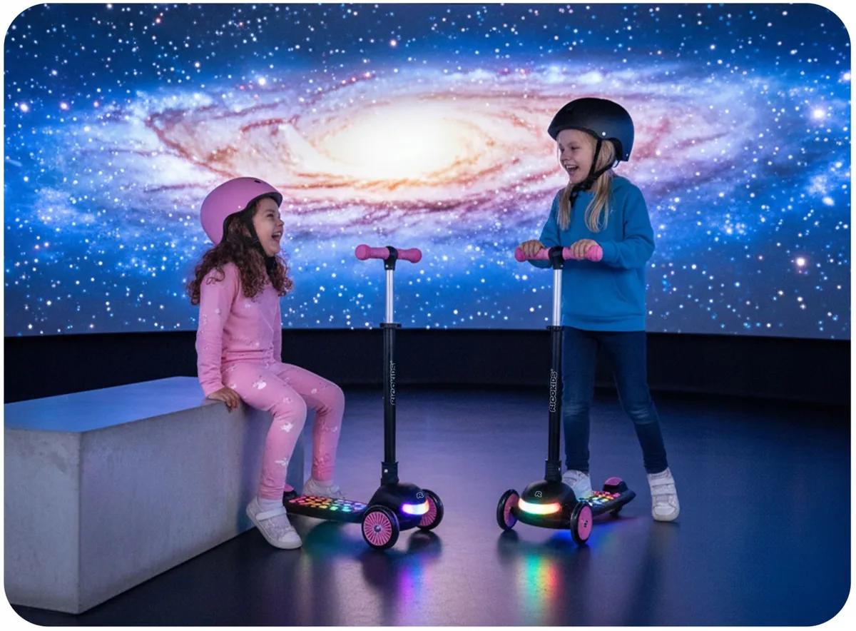 Háromkerekű roller, Ricokids Glowi, fekete/rózsaszín – 3. kép Háromkerekű roller, Ricokids Glowi, fekete/rózsaszín – 3. kép