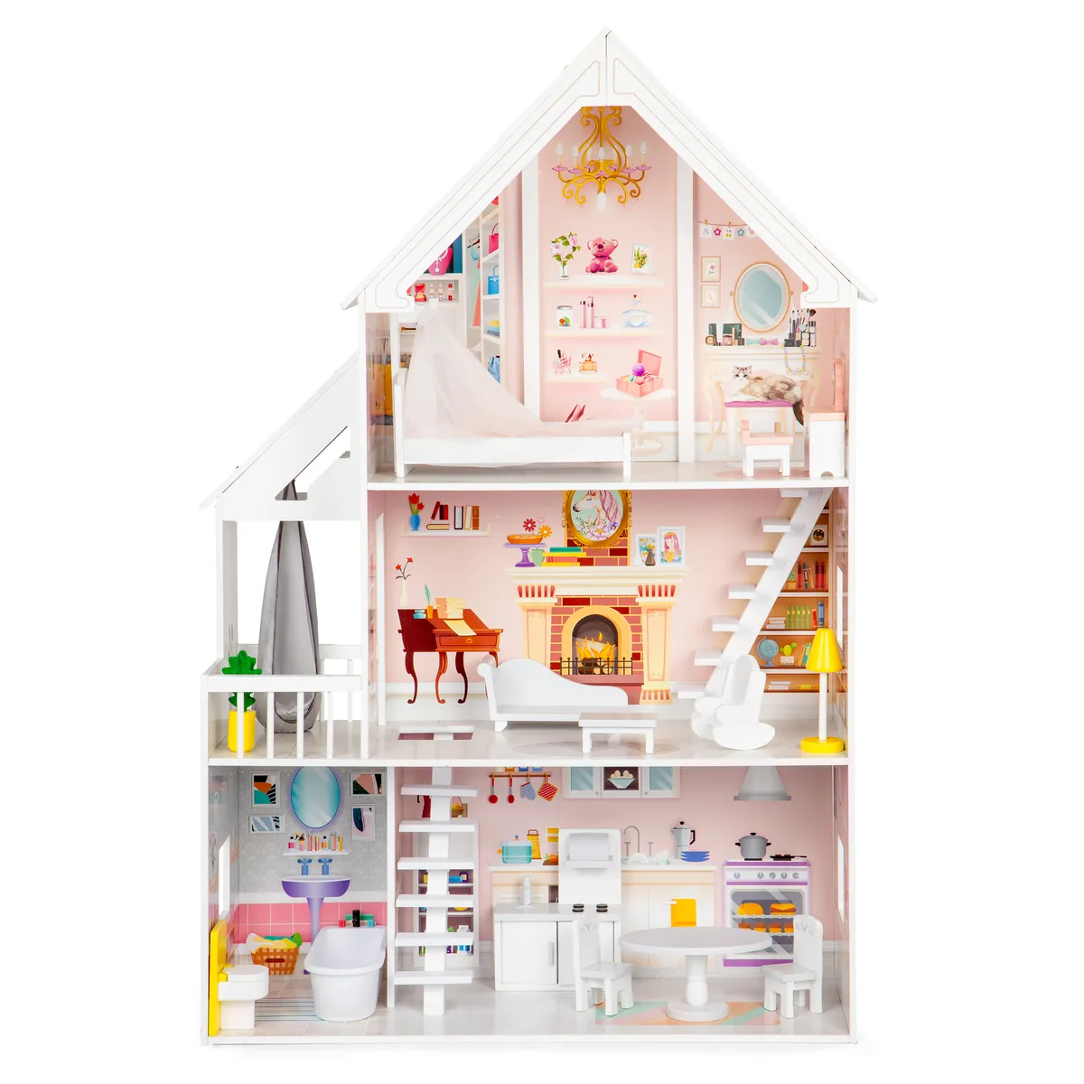 Fa babaház, ECOTOYS 4127, XXL kastély – 4. kép Fa babaház, ECOTOYS 4127, XXL kastély – 4. kép