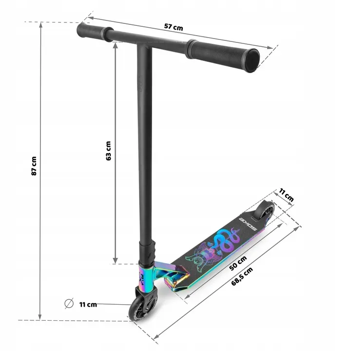 Kaszkadőr roller, SOKE XTR Street Rainbow, fekete – 8. kép Kaszkadőr roller, SOKE XTR Street Rainbow, fekete – 8. kép