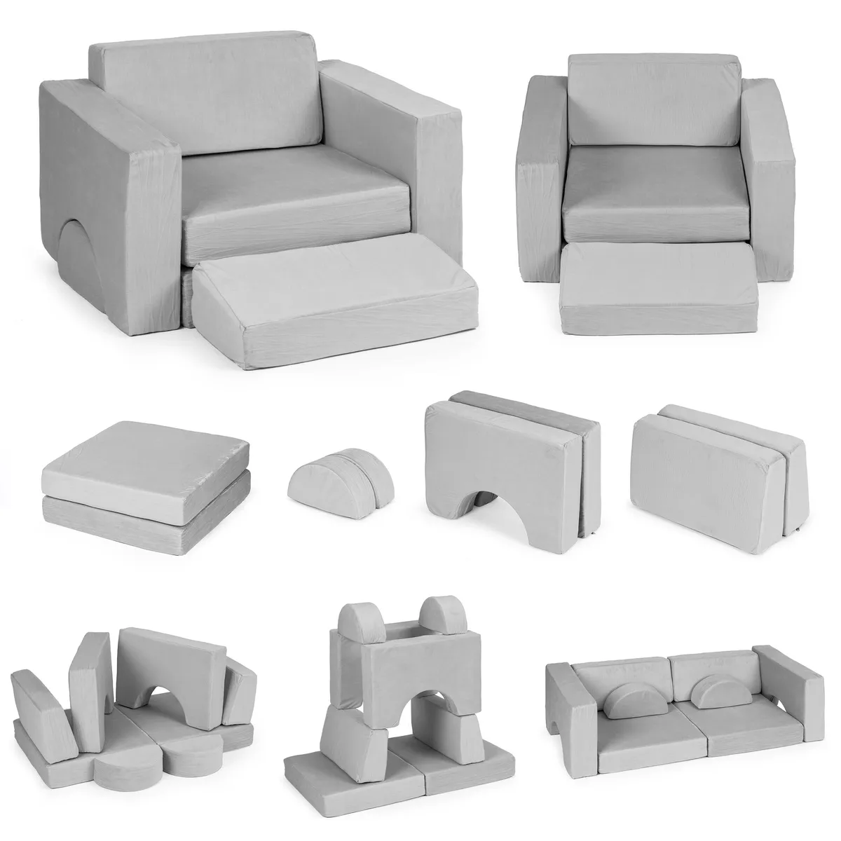 Gyerek moduláris fotel, ECOTOYS TMSRT-13, szürke – 1. kép Gyerek moduláris fotel, ECOTOYS TMSRT-13, szürke – 1. kép