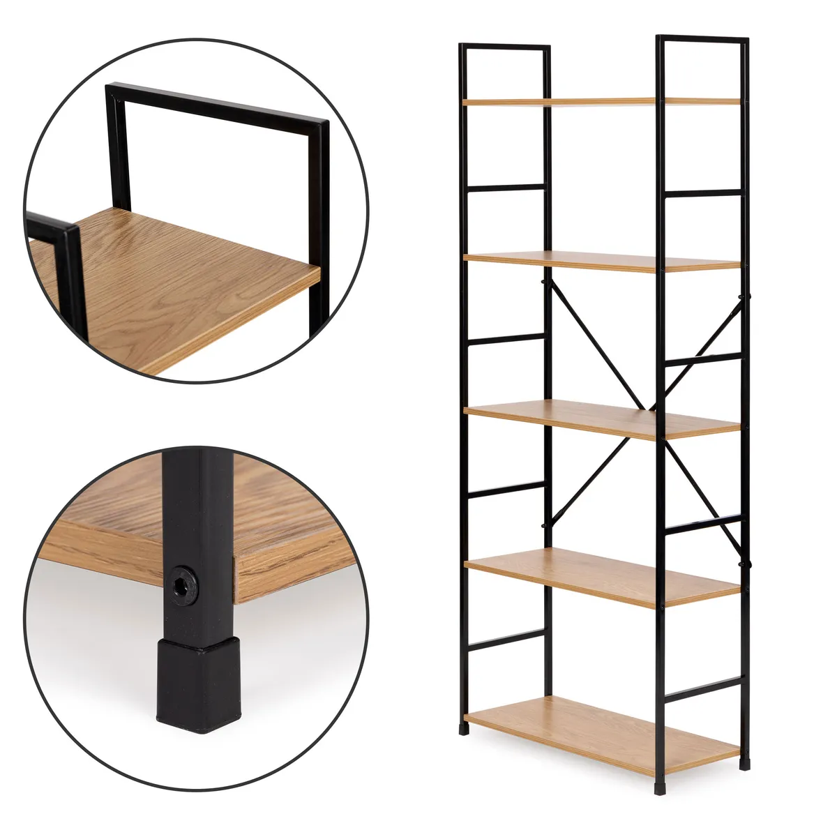 Könyvespolc, ModernHome CWJ6024144LG, 144 x 58,5 x 23,5 cm – 3. kép Könyvespolc, ModernHome CWJ6024144LG, 144 x 58,5 x 23,5 cm – 3. kép