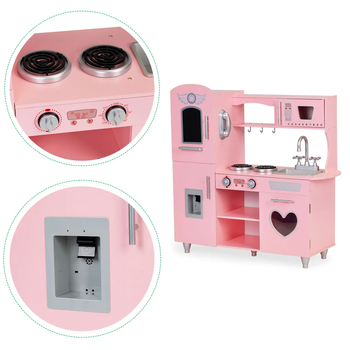 Fa játékkonyha, ECOTOYS 7268, 86 x 88 x 30 cm – 3. kép Fa játékkonyha, ECOTOYS 7268, 86 x 88 x 30 cm – 3. kép