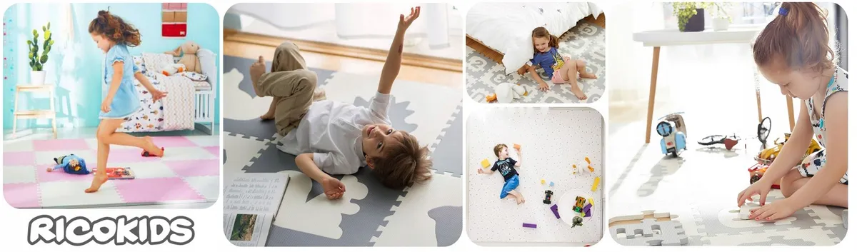 Játszószőnyeg, Ricokids 738232, fehér/szürke/türkiz – 1. kép Játszószőnyeg, Ricokids 738232, fehér/szürke/türkiz – 1. kép