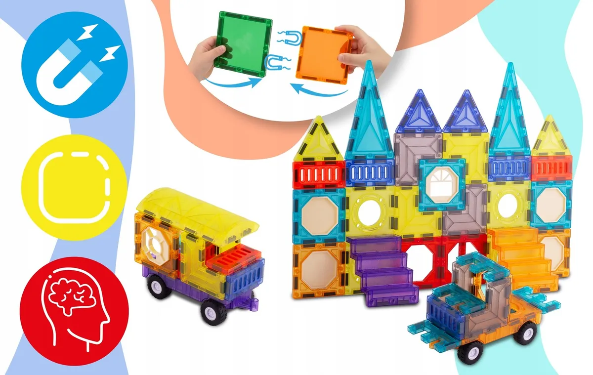 Mágneses játékkészlet, Ricokids RK-782, 71 db – 3. kép Mágneses játékkészlet, Ricokids RK-782, 71 db – 3. kép