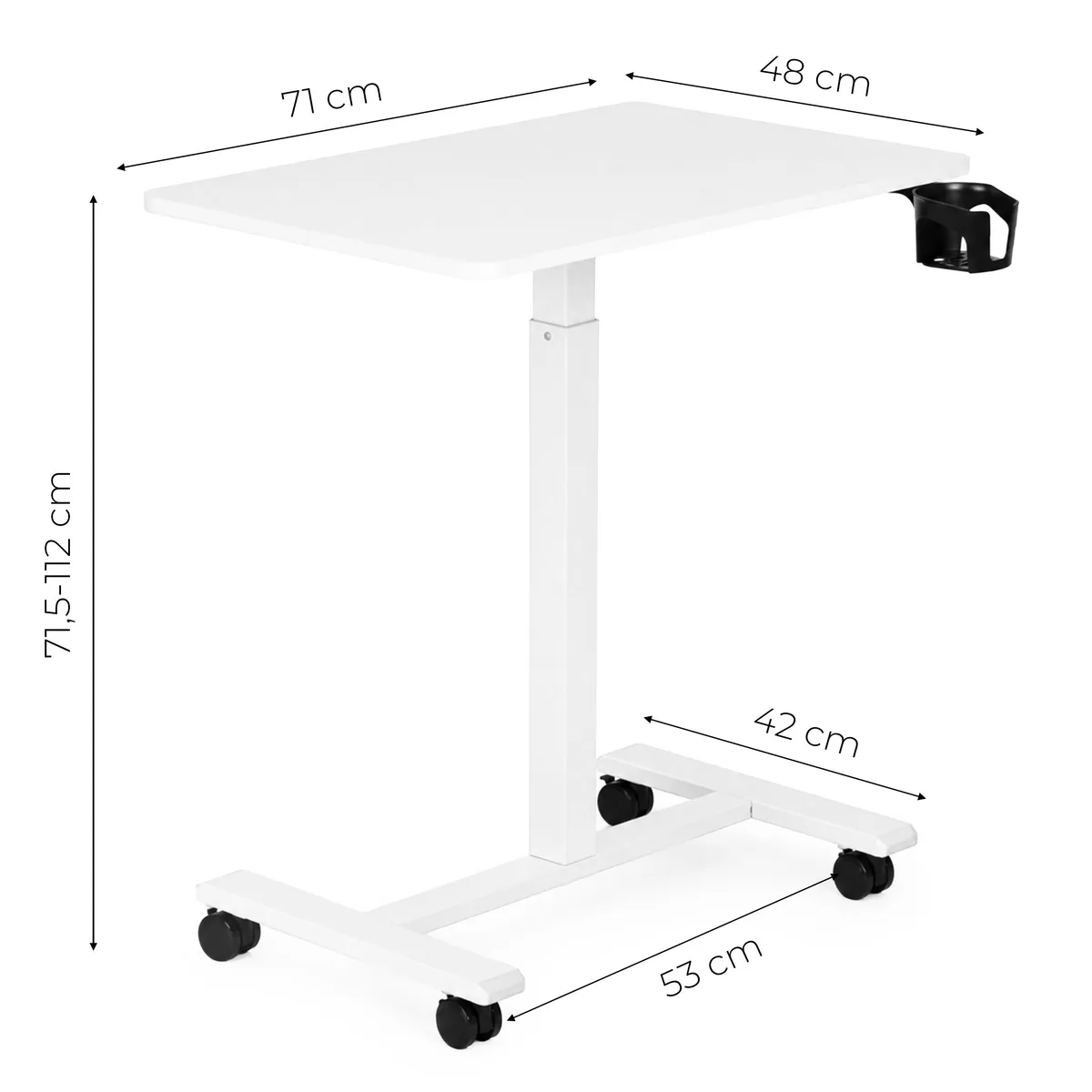 Laptopasztal, ModernHome JNI-PN01-5-5, fehér – 4. kép