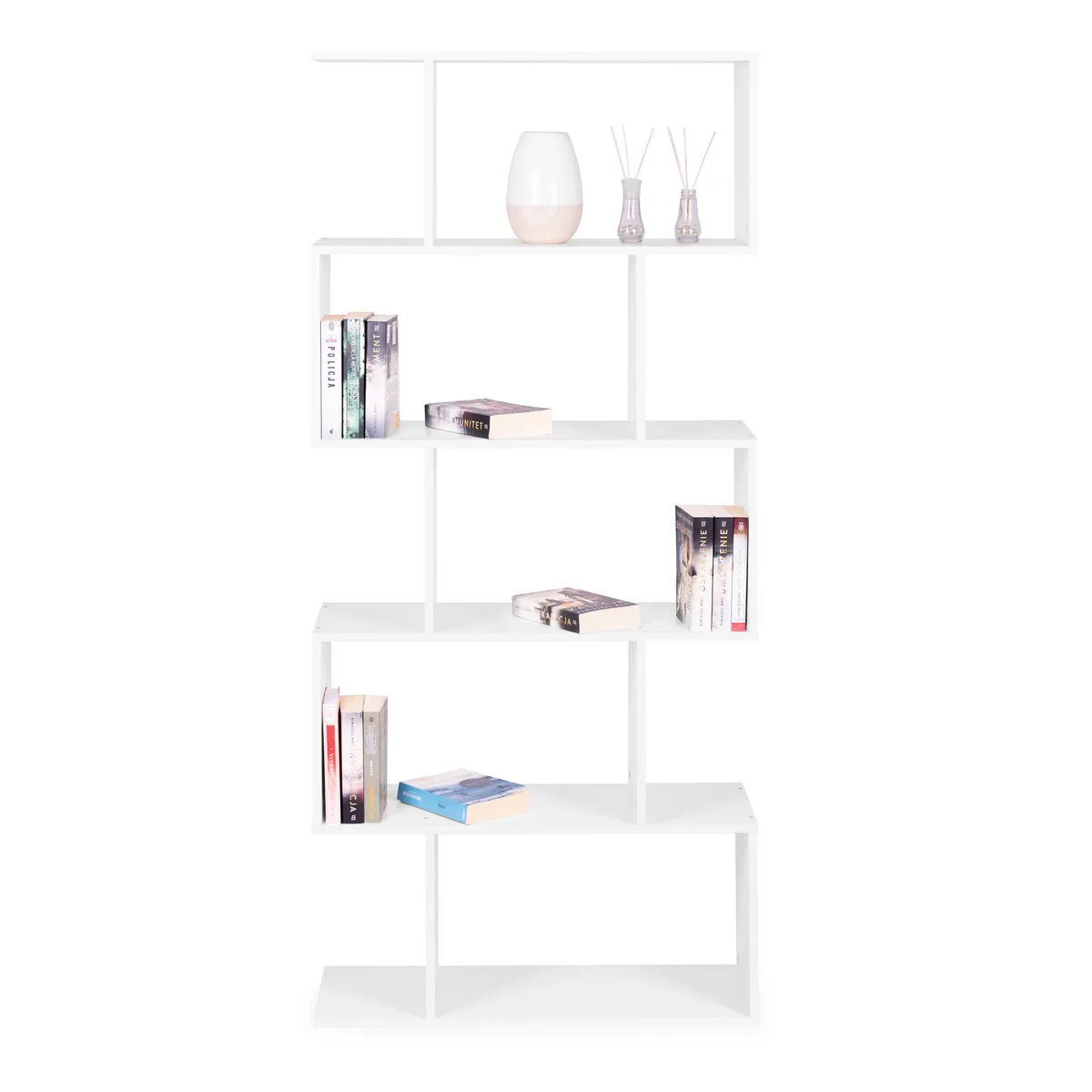 Könyvespolc, ModernHome CH230817-WT, fehér – 2. kép Könyvespolc, ModernHome CH230817-WT, fehér – 2. kép