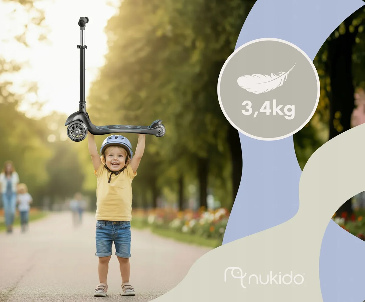 Háromkerekű roller, Nukido Flippo, fekete – 5. kép Háromkerekű roller, Nukido Flippo, fekete – 5. kép