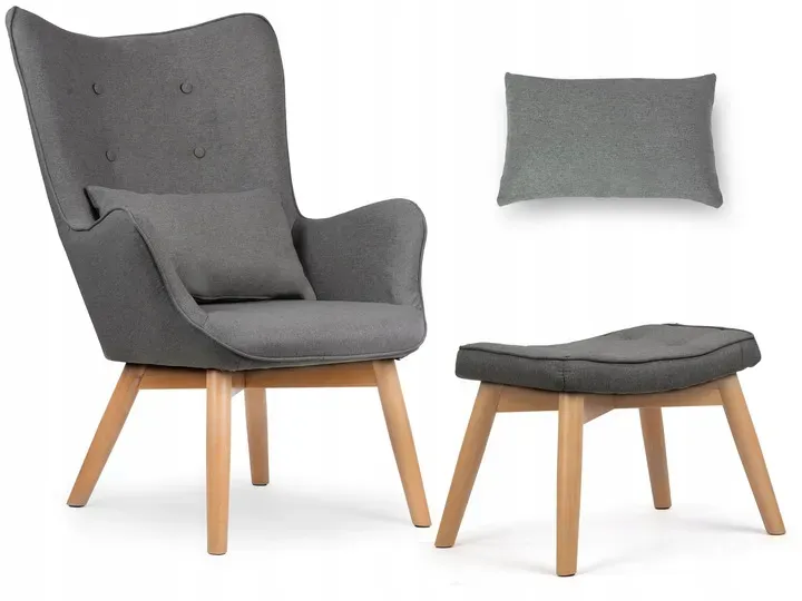 Lábtartós fotel, Sofotel Norse, szürke – 1. kép