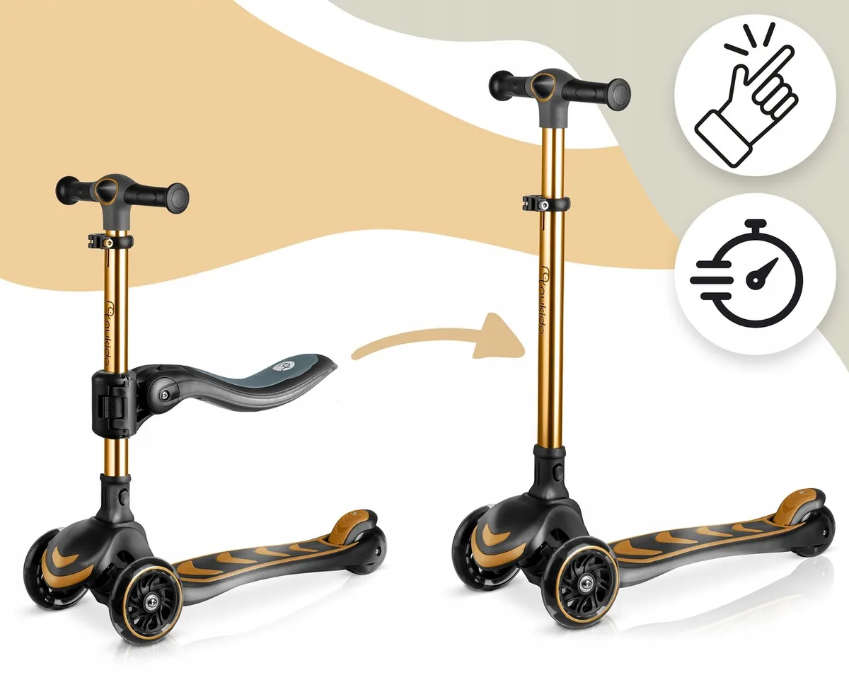 Háromkerekű roller, Nukido Flippo, arany – 2. kép