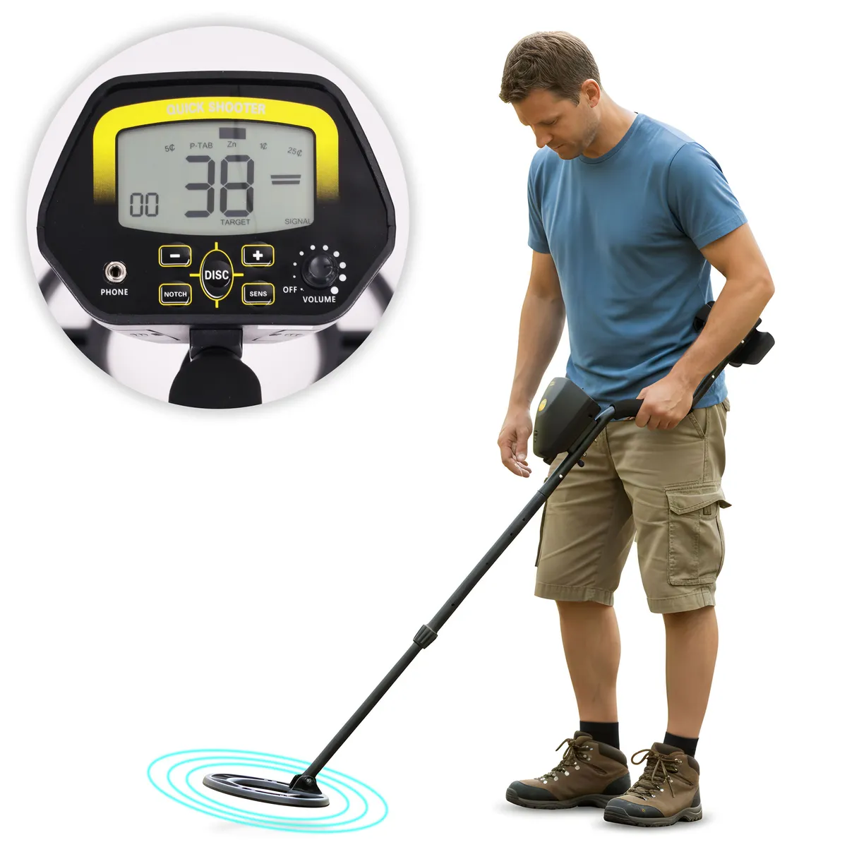 Fémdetektor, Multistore GC-1032, 96,5-116,5 cm – 3. kép