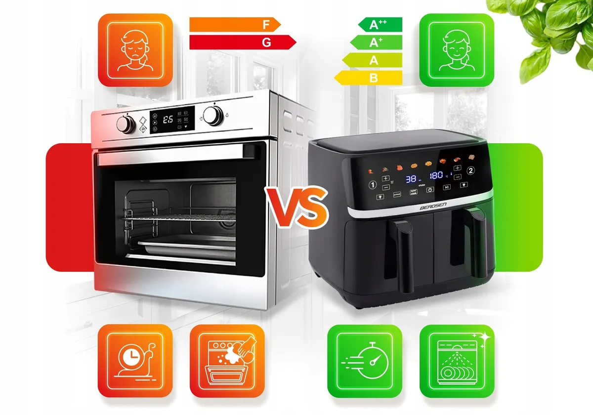 Air Fryer forrólevegős sütő, Berdsen BD-657, fekete – 7. kép