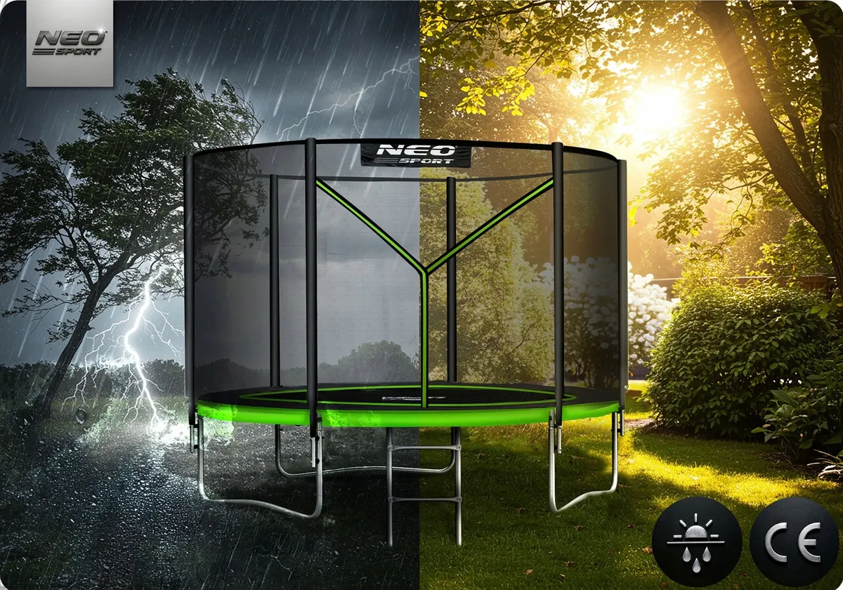 Kerti trambulin, Neo-Sport, fekete/zöld – 2. kép