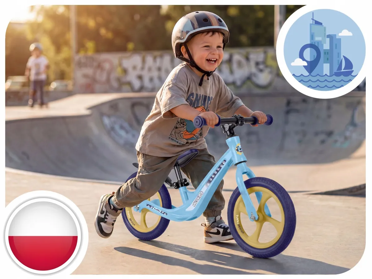 Kétkerekű futóbicikli, Ricokids Funnu, világoskék – 9. kép Kétkerekű futóbicikli, Ricokids Funnu, világoskék – 9. kép