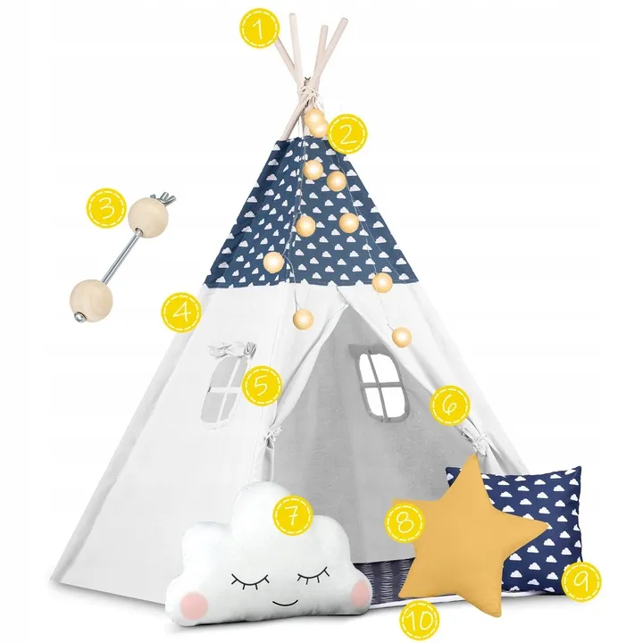 Gyereksátor, Nukido Tipi, fényfüzérrel – 9. kép