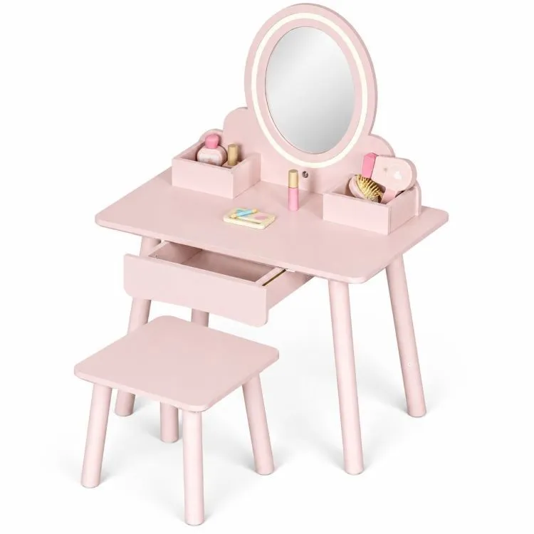 Gyerek fésülködőasztal, ECOTOYS TL106008, rózsaszín – 7. kép Gyerek fésülködőasztal, ECOTOYS TL106008, rózsaszín – 7. kép
