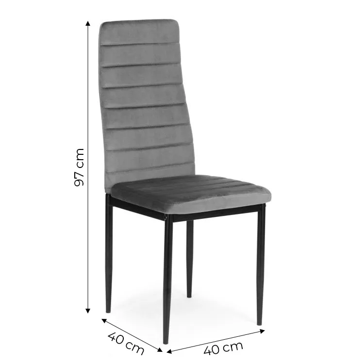Étkezőszék, Mebelki24 VELVET4SZARY4, 4 db – 5. kép Étkezőszék, Mebelki24 VELVET4SZARY4, 4 db – 5. kép