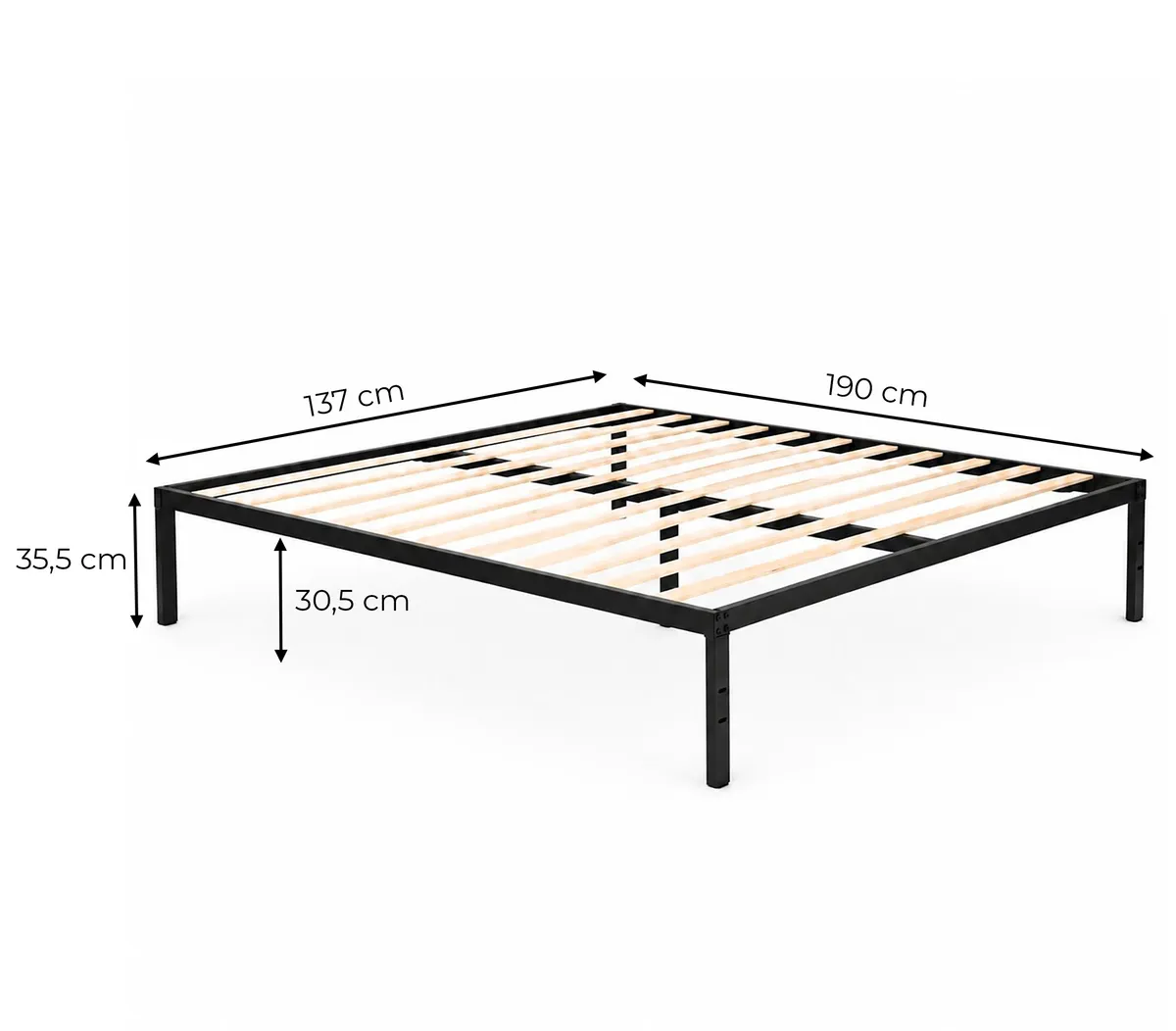 Fém ágykeret, ModernHome GIC-BF03, 135 x 190 cm – 4. kép Fém ágykeret, ModernHome GIC-BF03, 135 x 190 cm – 4. kép