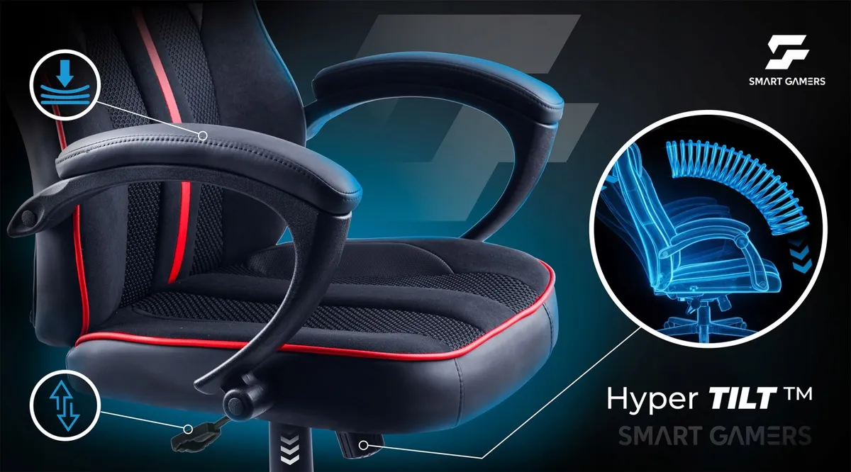Gamer szék, Sofotel Master, fekete/piros – 10. kép Gamer szék, Sofotel Master, fekete/piros – 10. kép