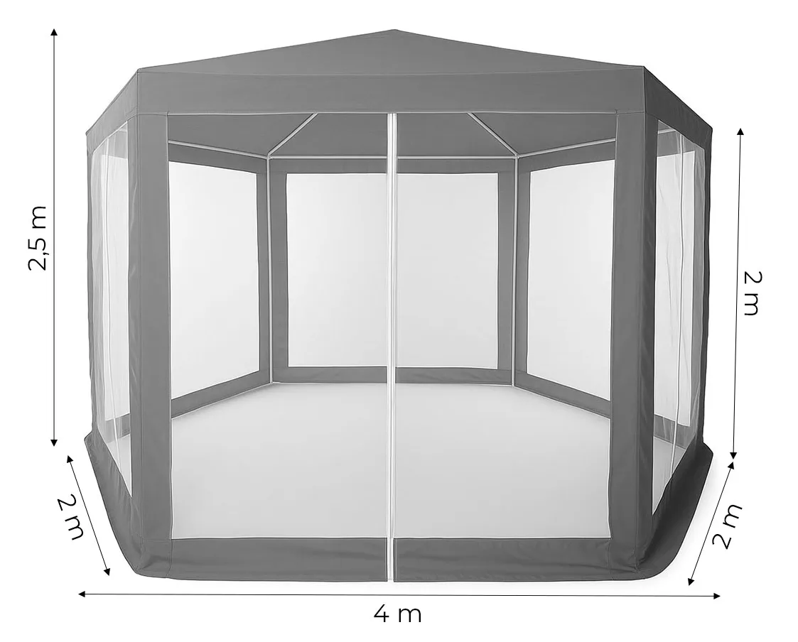 Kerti pavilon, MultiGarden PAW 2X2X2 N-GY, szürke – 5. kép Kerti pavilon, MultiGarden PAW 2X2X2 N-GY, szürke – 5. kép