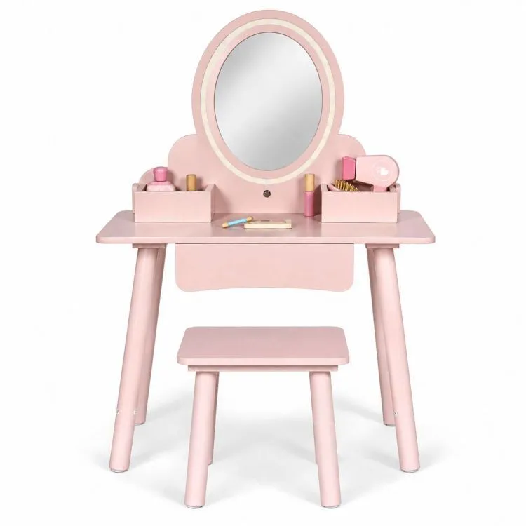 Gyerek fésülködőasztal, ECOTOYS TL106008, rózsaszín – 6. kép Gyerek fésülködőasztal, ECOTOYS TL106008, rózsaszín – 6. kép