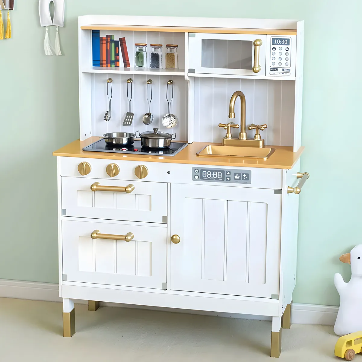Játékkonyha, ECOTOYS, fa – 2. kép