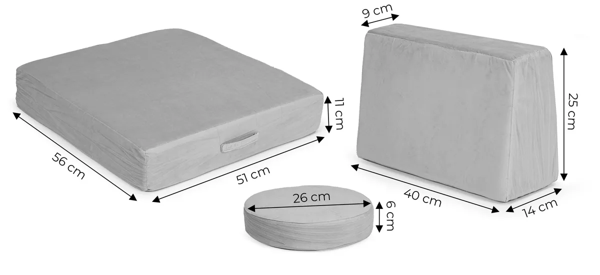 Gyerek moduláris fotel, ECOTOYS TMSRT-14, szürke – 6. kép