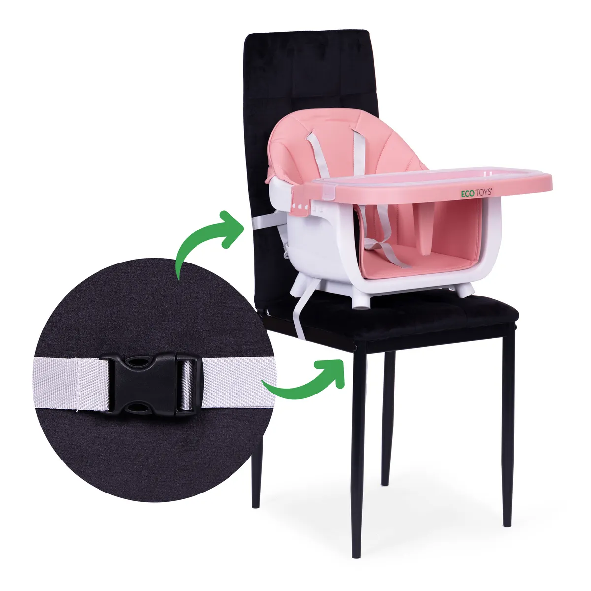 Etetőszék, ECOTOYS HC508, rózsaszín – 5. kép Etetőszék, ECOTOYS HC508, rózsaszín – 5. kép