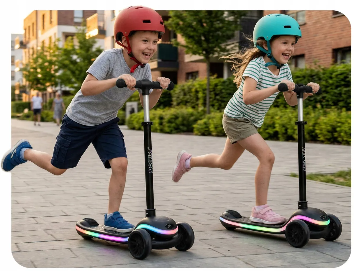 Háromkerekű roller, Ricokids Leddi, fekete – 12. kép Háromkerekű roller, Ricokids Leddi, fekete – 12. kép