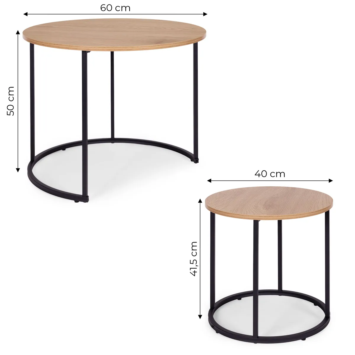 Dohányzóasztal szett, ModernHome YCJ6050T-19, átmérő: 60 és 40 cm – 4. kép Dohányzóasztal szett, ModernHome YCJ6050T-19, átmérő: 60 és 40 cm – 4. kép