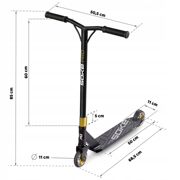 Kaszkadőr roller, SOKE PRO, arany – 9. kép