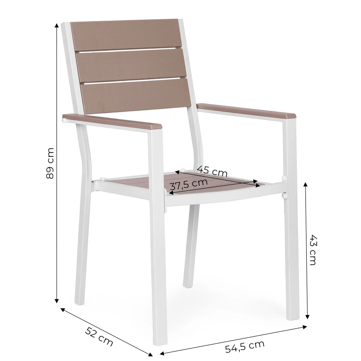 Kerti szék, MultiGarden YC-051KD-4-5, fehér/szürke – 4. kép Kerti szék, MultiGarden YC-051KD-4-5, fehér/szürke – 4. kép