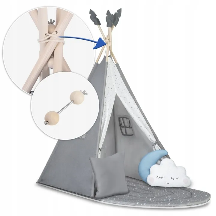 Gyereksátor, Nukido NK-406 Tipi, 116 x 116 x 165 cm – 12. kép Gyereksátor, Nukido NK-406 Tipi, 116 x 116 x 165 cm – 12. kép