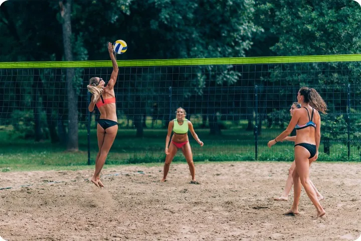 Röplabda és tollaslabda háló és állvány szett, Neo-Sport, 570 x 230 cm – 6. kép Mozgás a szabadban