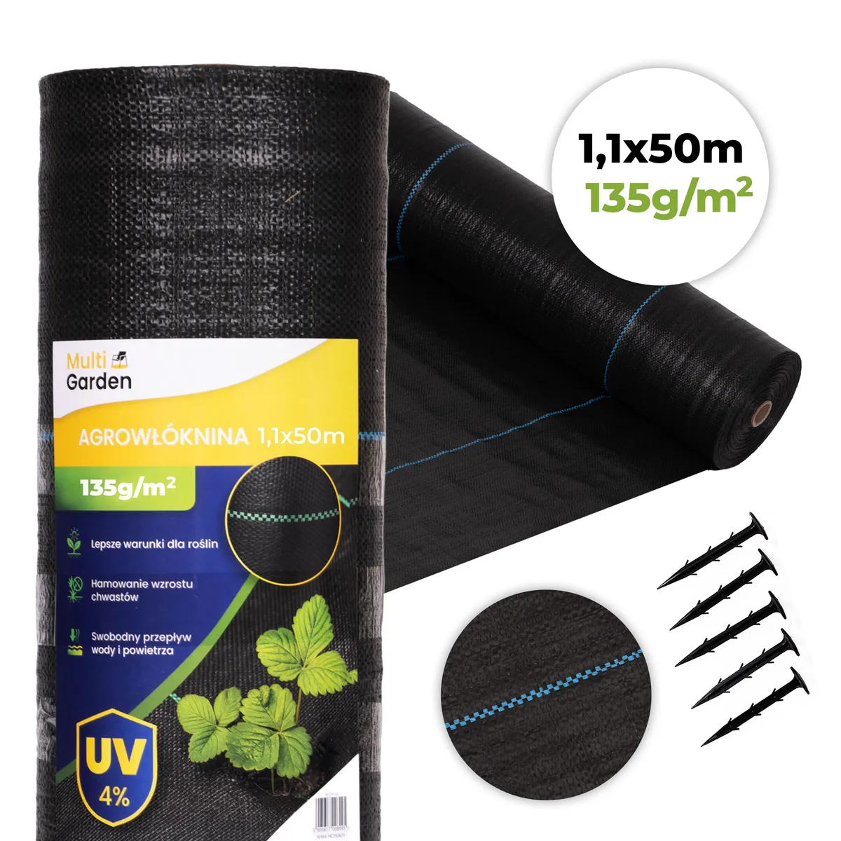 Talajtakaró geotextília, MultiGarden WEED135-M2, 1,1 x 50 m – 1. kép Talajtakaró geotextília, MultiGarden WEED135-M2, 1,1 x 50 m – 1. kép