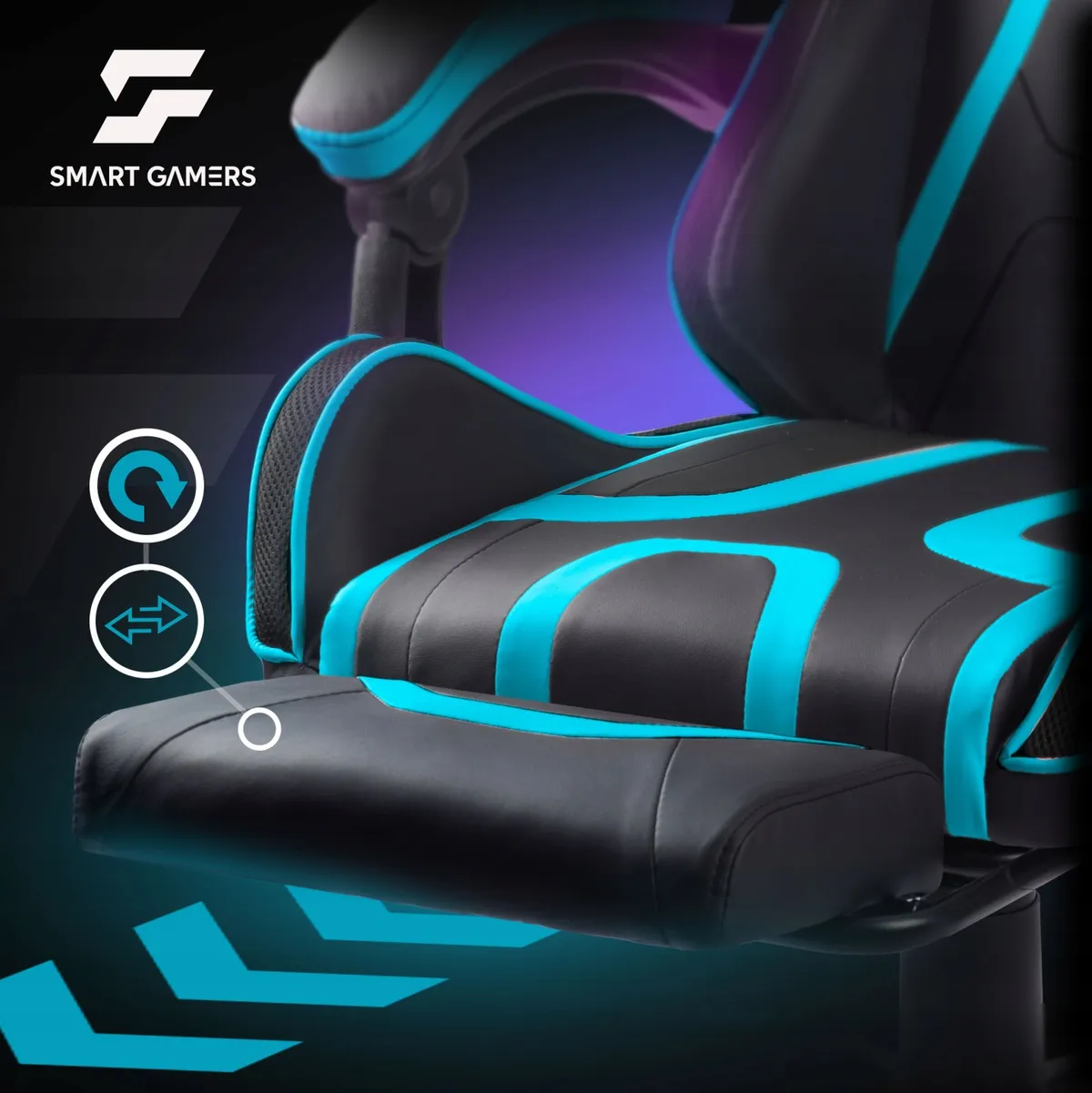 Gamer szék, Sofotel Specter, fekete/türkiz – 6. kép Gamer szék, Sofotel Specter, fekete/türkiz – 6. kép