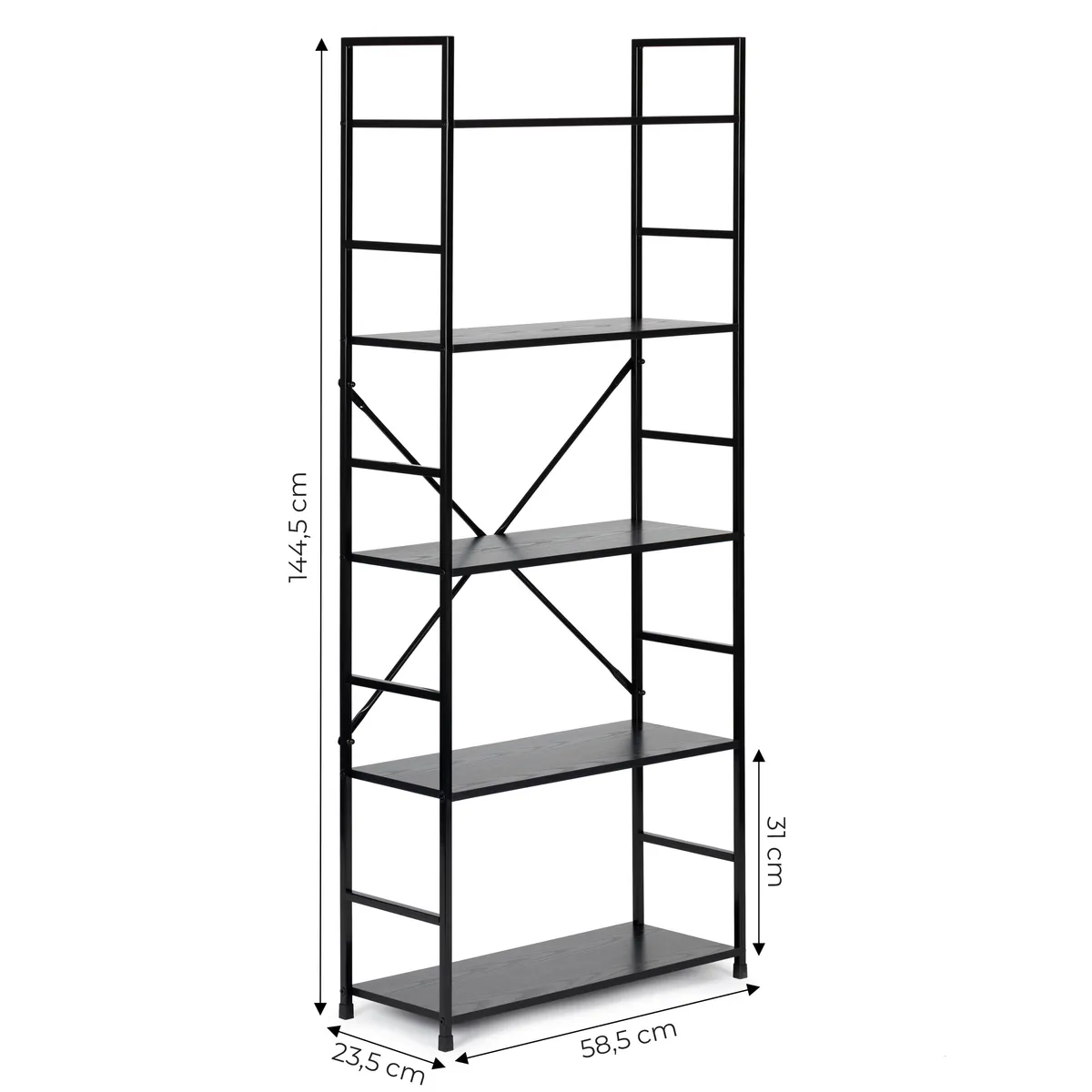 Könyvespolc, ModernHome CWJ6024144LG, 144 x 58,5 x 23,5 cm – 6. kép Könyvespolc, ModernHome CWJ6024144LG, 144 x 58,5 x 23,5 cm – 6. kép