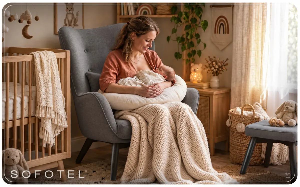 Lábtartós fotel, Sofotel Norse, szürke/fekete – 8. kép