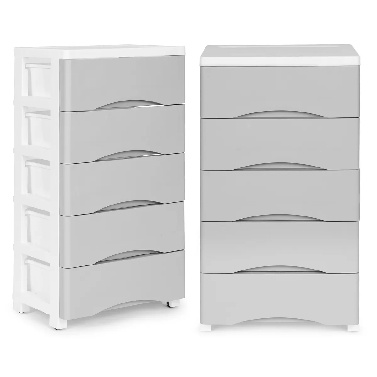 Gurulós tároló, ModernHome PJJCBS0024-05A, fehér/szürke – 1. kép